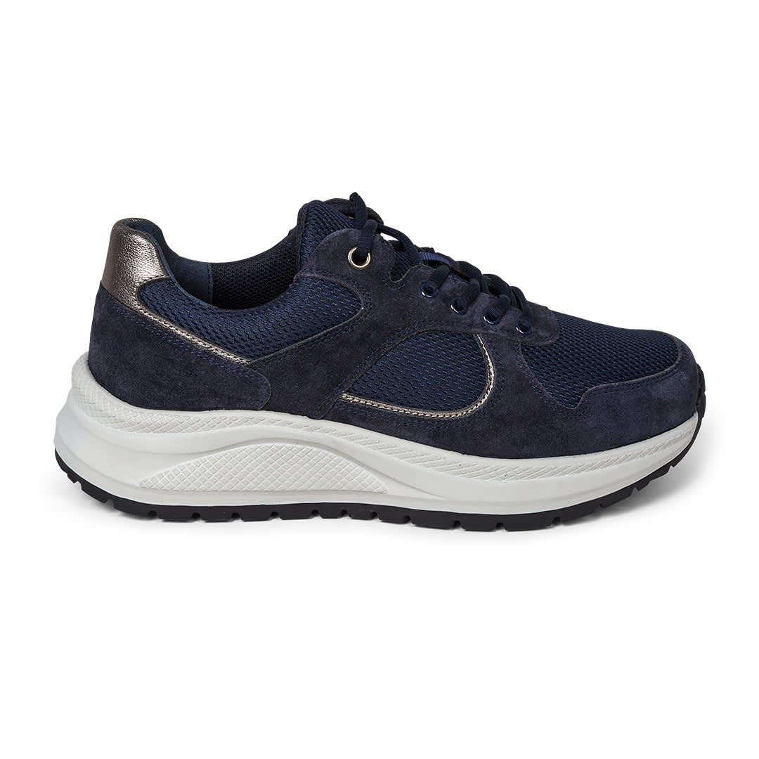ANNA- MOVER LACE MESH/SUEDE NAVY